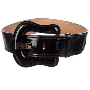 Fendi patent leather belt black